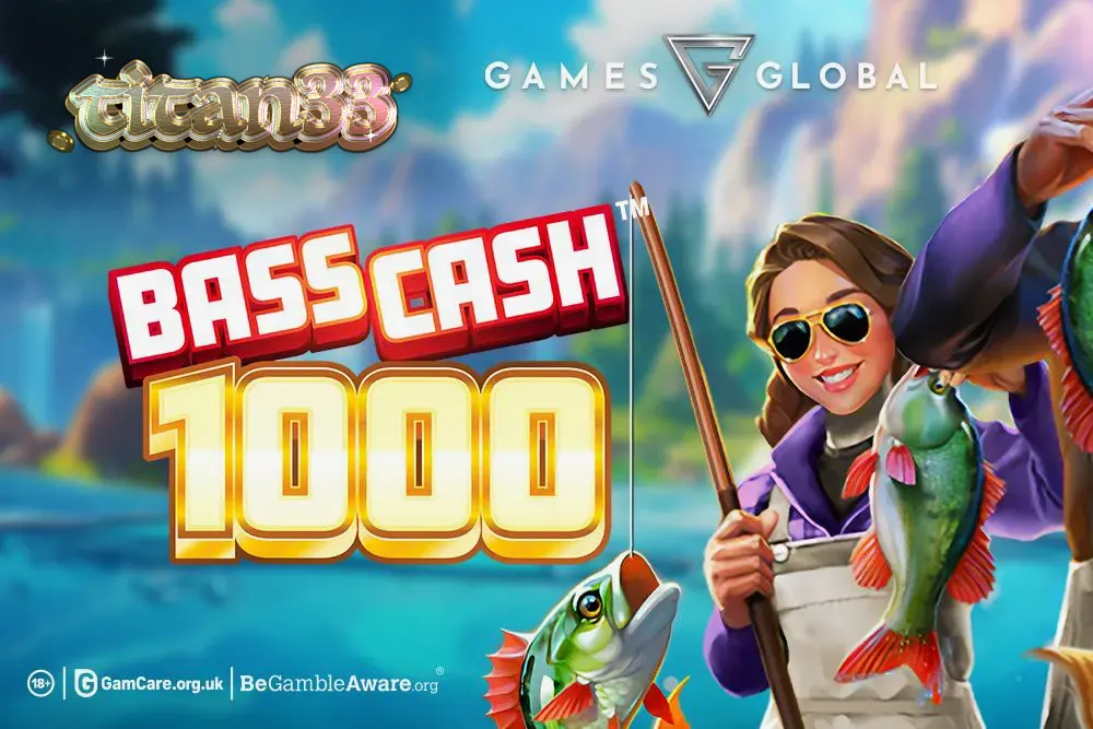 Tampilan visual permainan slot Bass Cash 1000 dengan tema memancing yang dinamis.